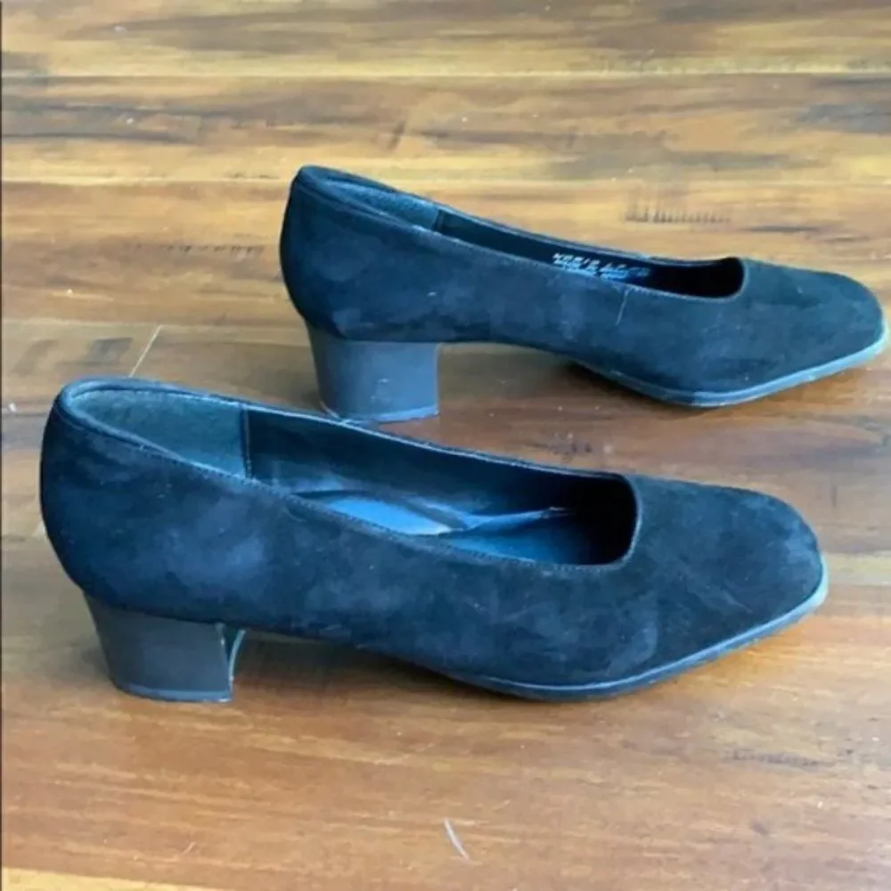 𝅺rockport Suede Leather Heels Shoes Loafers Shoes - Picture 3 of 8